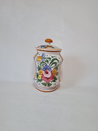 CERAMICHE D´ARTE PARRINI Керамическая банка с крышкой для хранения продуктов, 19см, Италия, 1960-70гг. 