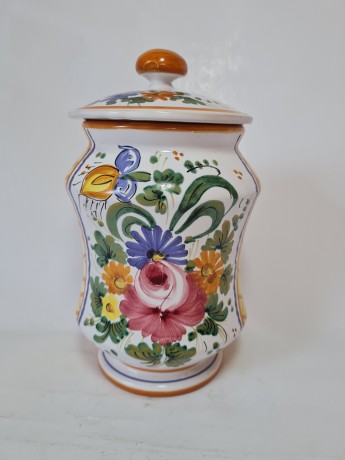 CERAMICHE D´ARTE PARRINI Керамическая банка с крышкой для хранения продуктов, 19см, Италия, 1960-70гг. 