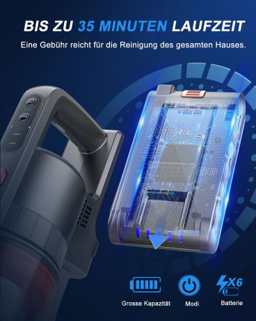 OKWISH OKWISH Akku-Handstaubsauger Handstaubsauger Autostaubsauger Staubsauger Bodenstaubsauger Kabellos, 2 in 1 20000 Pa 12000mAh Akku fur Wohnungen Auto mit LED Licht  Беспроводной ручной пылесос OKWISH, ручной пылесос, автомобильный пылесос, напольный 