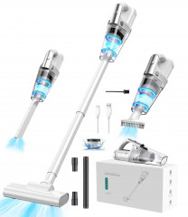 Vbrisi Vbrisi Akku-Handstaubsauger Handstaubsauger, Autostaubsauger 7500Pa Staubsauger, Mit 6000mA-Akku, Mit Aufbewahrungstasche, 4 in 1 Multifunktionaler Akku-Handstaubsauger, Kann in Wohnungen, Autos usw. verwendet werden, Mit Lichtfunktion, Herausnehmb