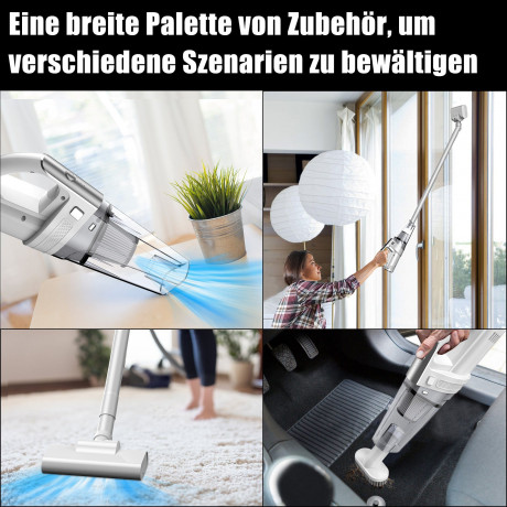 Vbrisi Vbrisi Akku-Handstaubsauger Handstaubsauger, Autostaubsauger 7500Pa Staubsauger, Mit 6000mA-Akku, Mit Aufbewahrungstasche, 4 in 1 Multifunktionaler Akku-Handstaubsauger, Kann in Wohnungen, Autos usw. verwendet werden, Mit Lichtfunktion, Herausnehmb