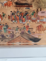 Декоративная 3Д картина в стекле "Рыночная площадь, Япония", 19 x 11 x 3 см, в заводской подарочной коробке, коробка 21 x 4 x 2 см, Германия, 1960-70гг.