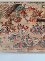 Декоративная 3Д картина в стекле "Рыночная площадь, Япония", 19 x 11 x 3 см, в заводской подарочной коробке, коробка 21 x 4 x 2 см, Германия, 1960-70гг.