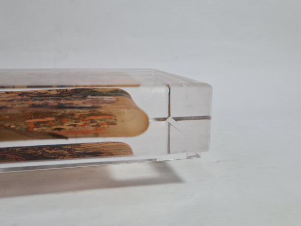 Декоративная 3Д картина в стекле "Рыночная площадь, Япония", 19 x 11 x 3 см, в заводской подарочной коробке, коробка 21 x 4 x 2 см, Германия, 1960-70гг.