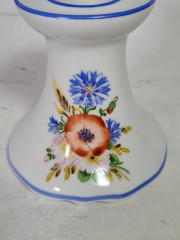 Подсвечник винтажный OTT Radebeul / Handmalerei Clausnitzer, ручная работа, фарфор, 9 x 8,5 см, Германия, 1960-1970гг.