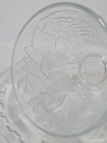 Набор для чая винтажный OG Kristall с фруктовым декором, хрусталь, чайная пара - 6 шт. Германия, 1960-70гг.