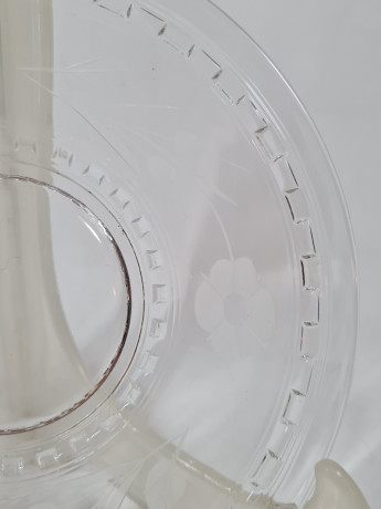 Набор для чая винтажный OG Kristall с фруктовым декором, хрусталь, чайная пара - 6 шт. Германия, 1960-70гг.