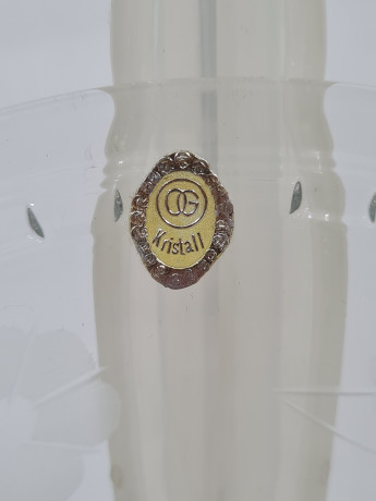 Набор для чая винтажный OG Kristall с фруктовым декором, хрусталь, чайная пара - 6 шт. Германия, 1960-70гг.