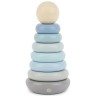 bieco Baby Stapelturm Holz Baustein Pastell 19cm Motorik Steckspiel ab 1 Steckpyramide Stapelspielzeug Детская башня для штабелирования