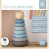 bieco Baby Stapelturm Holz Baustein Pastell 19cm Motorik Steckspiel ab 1 Steckpyramide Stapelspielzeug Детская башня для штабелирования