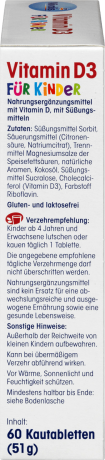 Mivolis Vitamin D3 fur Kinder Витамин D3 для детей от 4-х лет, жевательные таблетки с фруктовым вкусом, 60 шт
