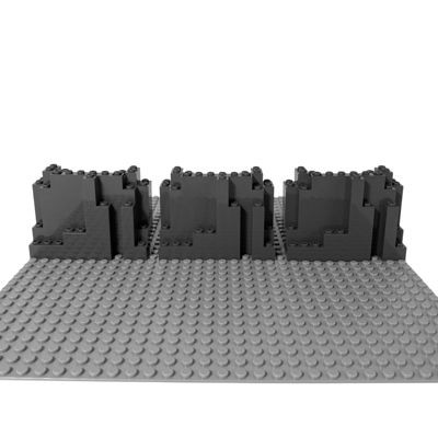 LEGO LEGO 4x10x6 Felsplatte Dunkelgrau - Rock Panel 6082 - 3x LEGO 4x10x6 Каменная панель темно-серого цвета — Каменная панель 6082 — 3 шт.