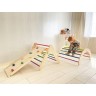 Woodwork for Kids Klappbares Massivholz Kletterdreieck mit Rutsch- und Kletterbrett nach Pikler Art Складной треугольник для скалолазания из цельного дерева с выдвижной и лазающей доской в ??стиле Пиклера.