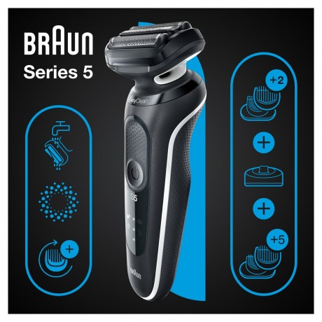 Braun Elektrischer Rasierer fur Manner quot;Series 5 51-W4650csquot; in Schwarz  Электробритва мужская "Series 5 51-W4650cs" в черном