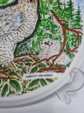 Winterling Roslau Bavaria Винтажная декоративная тарелка с позолоченным ободком "Райхартсхаузен", 19,5см, Германия, 1982г.