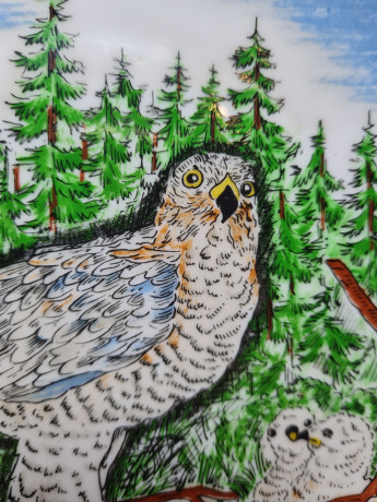 Winterling Roslau Bavaria Винтажная декоративная тарелка с позолоченным ободком "Райхартсхаузен", 19,5см, Германия, 1982г.