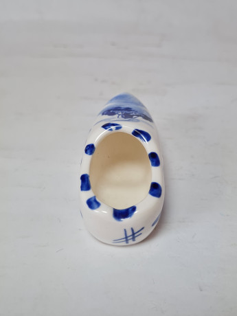 Delft Blue Holland Башмачок с синим декором, ручная роспись, дельфтский фарфор, 7 x 3 см, Голландия, 1960-70гг.