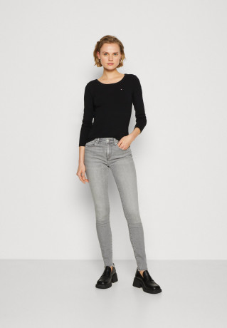 Tommy Hilfiger SLIM Long sleeved top black SLIM Топ с длинными рукавами черный