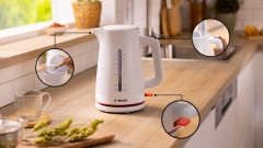 BOSCH BOSCH Wasserkocher MyMoment TWK3M121, 1,7 l, 2400 W, Abschaltautomatik, Tassenanzeige, beidseitige Wasserstandsanzeige  Чайник BOSCH MyMoment TWK3M121, 1,7 л, 2400 Вт, автоматическое отключение, дисплей чашки, индикатор уровня воды с обеих сторон