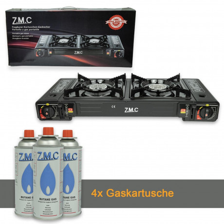 ZMC ZMC Gaskocher ZMC Campingkocher 2 flammig Outdoor Camping Gas Kocher Grillplatte +, (mit automatische Piezo-Zundung), Outdoor Gas Campingkocher 2Fach Gasherd Ofen Butan Kochfeld Gas Kocher  Газовая плита ZMC Походная газовая плита ZMC с 2 пламенем газ