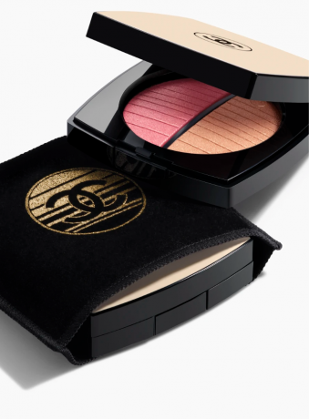 Дуэт хайлайтера и пудры CHANEL LES BEIGES POUDRE BELLE MINE LUMIRE DORE, тон ECLAT DU SOIR, эксклюзивный ограниченный выпуск 2025