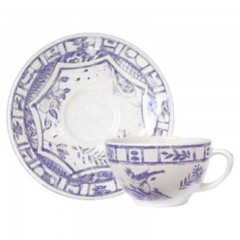 Gien Fayencerie Gien 'Oiseau Bleu monochrome' Kaffee-/Tee-Untertasse 15,2 cm Gien "Oiseau Bleu монохромный" Блюдце для чая/кофе 6&amp;quot;.
