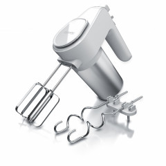 Arendo Arendo Handmixer, 400 W, inkl. 2 x Quirle und 2 x Knethaken aus Edelstahl weiss/silber Ручной миксер Arendo, 400 Вт, включая 2 венчика и 2 крюка для теста из нержавеющей стали