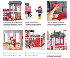 Spiel-Feuerwehrwache Grobstadt-Feuerwache E3023  Большая деревянная пожарная станция Big City Fire Station 
