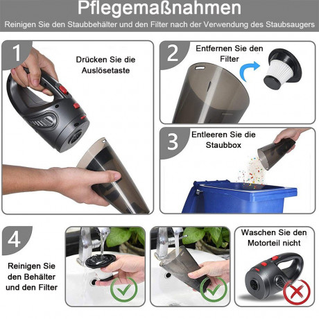 zggzerg zggzerg Akku-Handstaubsauger Akku Handstaubsauger, 4 in 1 Handstaubsauger Laden mit USB  Беспроводной ручной пылесос zggzerg, ручной пылесос с аккумулятором, ручной пылесос 4 в 1 с зарядкой через USB