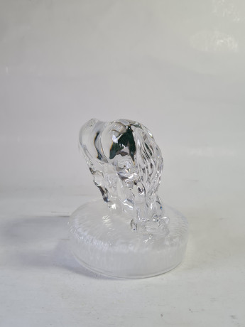 Фигурка хрустальная винтажная "Лошадь с жеребенком" Royal Cryestal Rock RCR, 11 x 12 см, Германия, 1960-70гг.