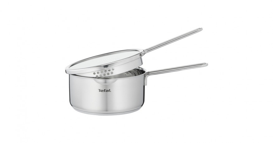 Tefal Tefal Stielkasserolle Nordica, O 16cm, Topf edelstahl, mit Glas-Siebdeckel  edelstahl Кастрюля Tefal Nordica, O 16см, кастрюля из нержавеющей стали, со стеклянной крышкой-ситом