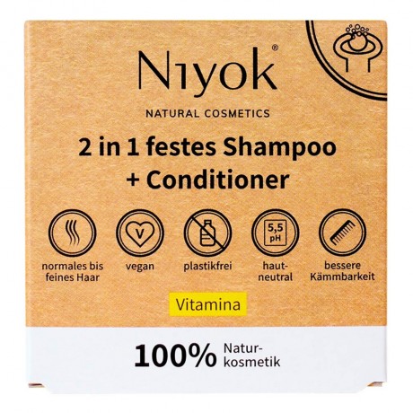 Niyok 2in1 festes Shampoo+Conditioner Vitamina 80g  2в1 Твердый Шампунь+Кондиционер Витамины 80г
