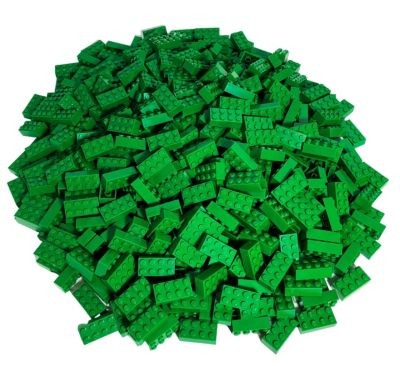 LEGO LEGO 2x4 Steine Grun - 100 Stuck - Green bricks 3001 LEGO 2x4 Bricks Green - 100 штук - Зеленые кирпичи 3001