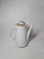 Чайник винтажный Winterling Marktleuthen Bavaria, белый / золото, фарфор, Германия, 1960-70гг.