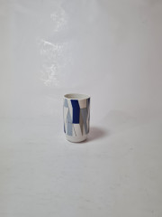 Ваза винтажная Rosenthal / Studio-Linie Ambrogio Pozzi, Otto Herbert Hajek с геометрическим рисунком в синих тонах, 5 x 8см, Германия, 1970-80гг.