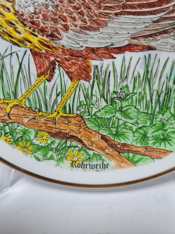 Winterling Roslau Bavaria Винтажная декоративная тарелка с позолоченным ободком "Райхартсхаузен", 19,5см, Германия, 1984г.