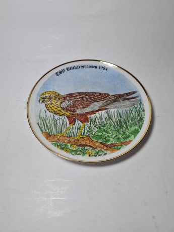 Winterling Roslau Bavaria Винтажная декоративная тарелка с позолоченным ободком "Райхартсхаузен", 19,5см, Германия, 1984г.