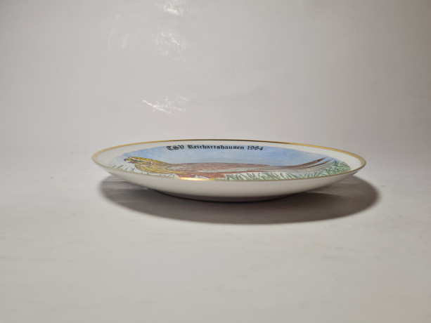 Winterling Roslau Bavaria Винтажная декоративная тарелка с позолоченным ободком "Райхартсхаузен", 19,5см, Германия, 1984г.