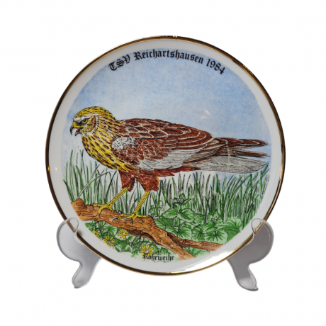 Winterling Roslau Bavaria Винтажная декоративная тарелка с позолоченным ободком "Райхартсхаузен", 19,5см, Германия, 1984г.