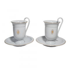 Кофейная пара винтажная Burg Lindau / Feines, 2 шт., фарфор, Германия, 1970-80гг.