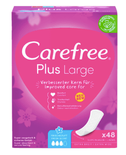 Carefree Slipeinlage Plus Large mit Frischeduf, Прокладки ежедневные Large Plus Fresh с ароматом свежести, 48 шт, 48 упаковки (2304 шт)