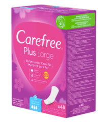 Carefree Slipeinlage Plus Large mit Frischeduf, Прокладки ежедневные Large Plus Fresh с ароматом свежести, 48 шт, 48 упаковки (2304 шт)