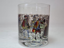 Стакан винтажный с изображением дворянских пар Рококо, стекло, 0.35 л, Германия, 1980-90гг.