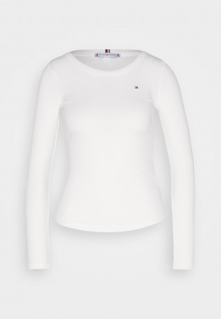 Tommy Hilfiger SLIM Long sleeved top ecru SLIM Топ с длинными рукавами экрю