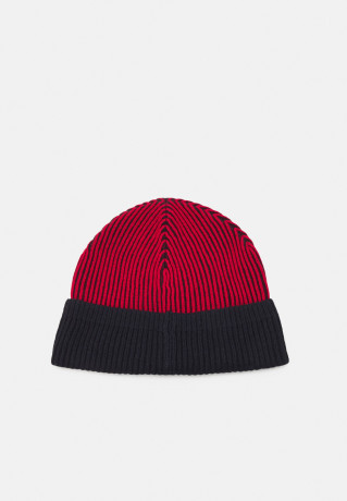 Tommy Hilfiger DOUBLE STITCH BEANIE UNISEX Beanie navy/red ШАПКА С ДВОЙНОЙ СТРОЧКОЙ УНИСЕКС Шапочка темно-синий/красный