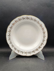 Тарелка винтажная S.C.Richard, Lambrate, позолоченный узор по краю, фарфор, 23 см, Италия, 1960-70гг.