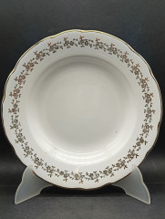 Тарелка винтажная S.C.Richard, Lambrate, позолоченный узор по краю, фарфор, 23 см, Италия, 1960-70гг.