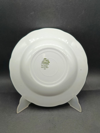 Тарелка винтажная S.C.Richard, Lambrate, позолоченный узор по краю, фарфор, 23 см, Италия, 1960-70гг.