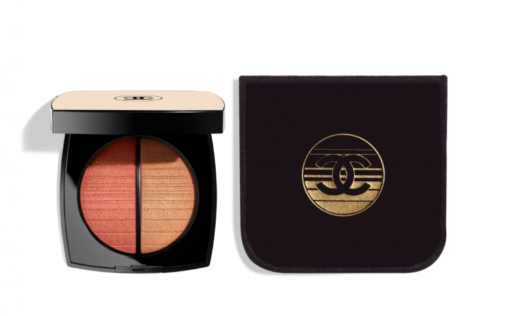 Дуэт хайлайтера и пудры CHANEL LES BEIGES POUDRE BELLE MINE LUMIRE DORE, тон SOLEIL COUCHANT, эксклюзивный ограниченный выпуск 2025 