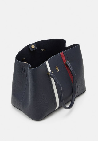 Tommy Hilfiger EMBLEM SATCHEL Handbag space blue СУМКА С ЭМБЛЕМОЙ Сумочка космический синий